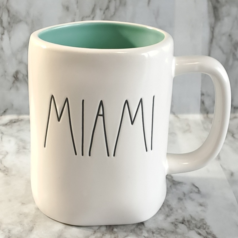 Rae Dunn Artisan Collection By Magenta Mug Coffee/Tea Miami Palm Tree White‎ - Picture 9 of 10